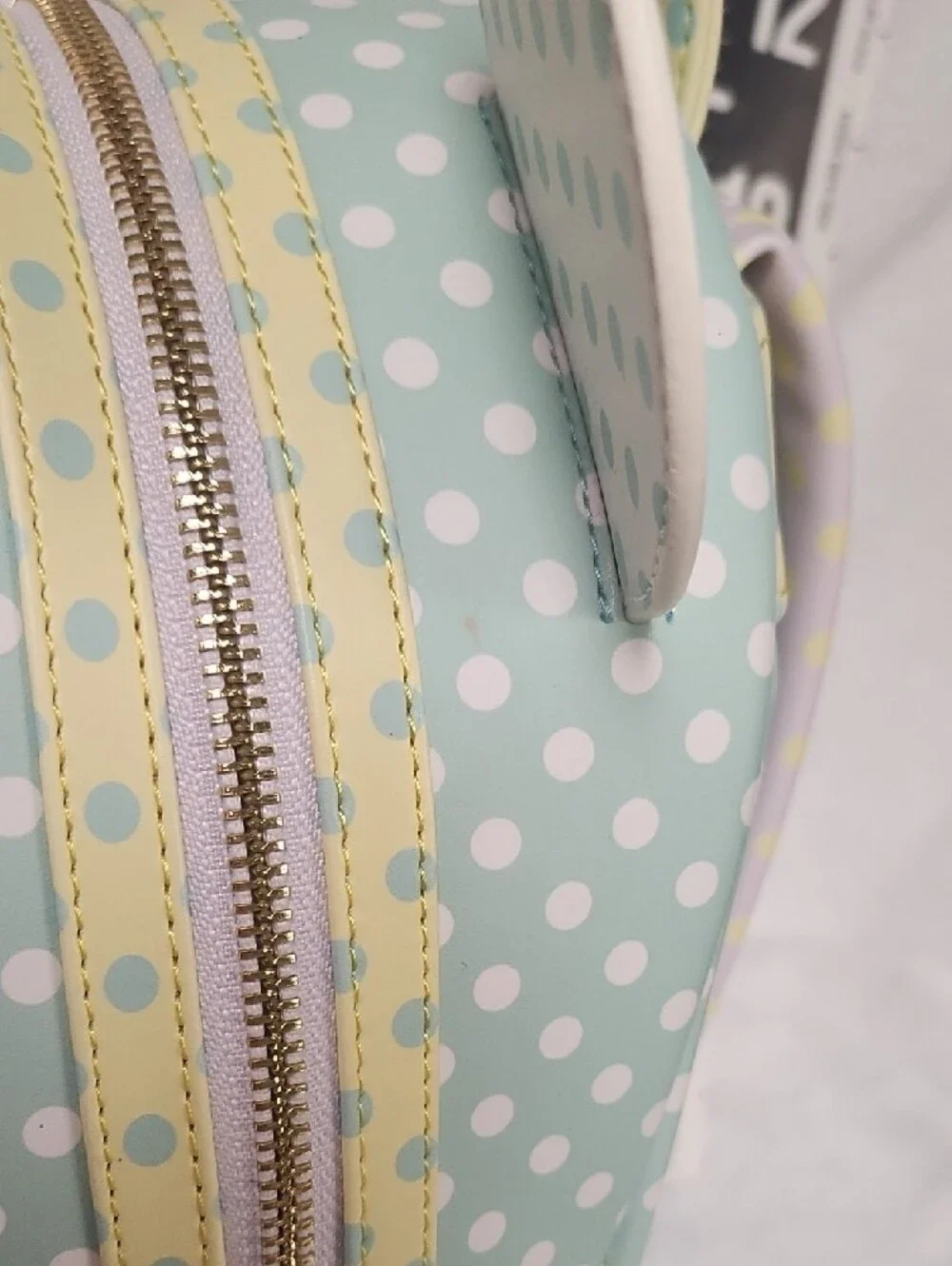 Loungefly Mint Green & Lilac Polka Dot Minnie Mouse Mini Backpack With Bow